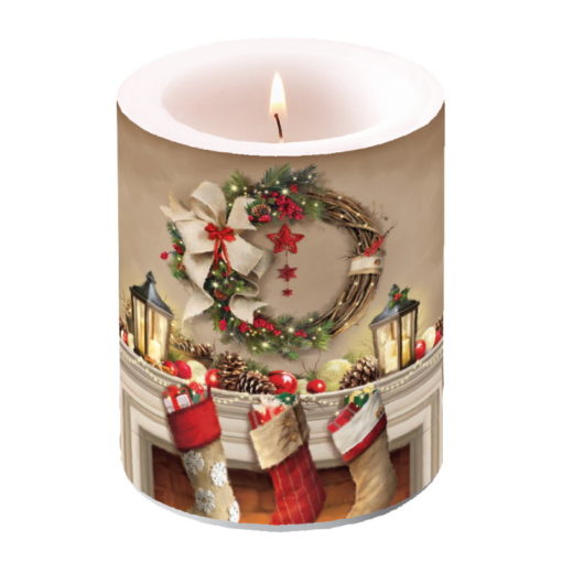Bougie grand format - Wreath and socks - Ambiente