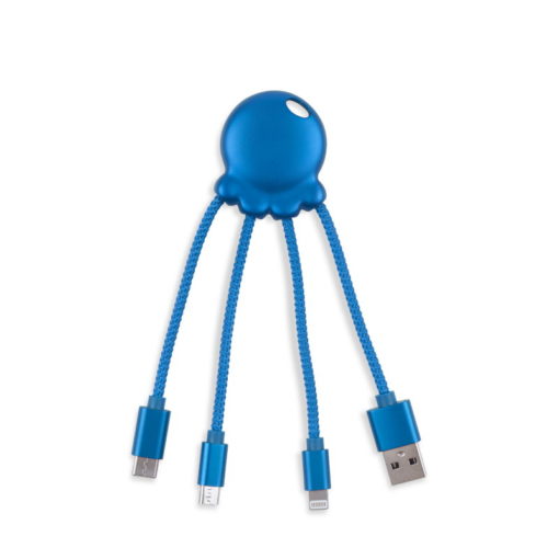Câble multi-connecteurs "Octopus Metallic Bleu" de Xoopar