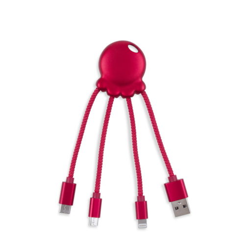 Câble multi-connecteurs "Octopus Metallic Rouge" de Xoopar