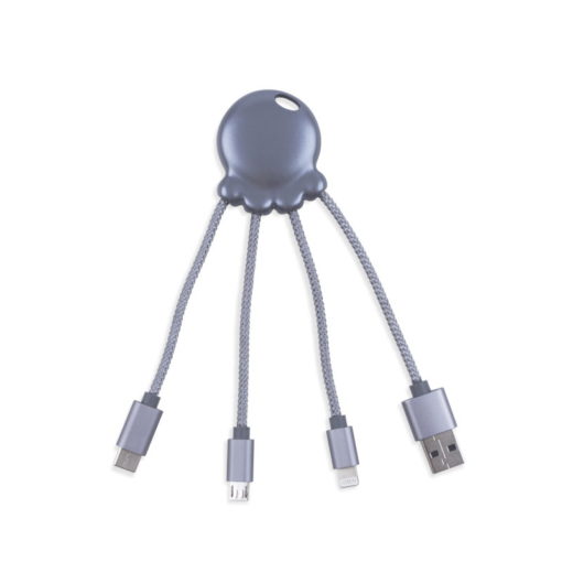 Câble multi-connecteurs "Octopus Metallic Gris" de Xoopar
