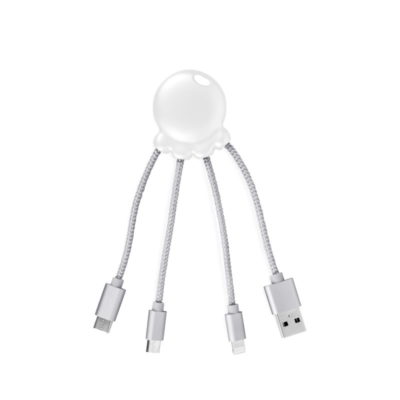 Câble multi-connecteurs "Octopus Metallic Blanc" de Xoopar