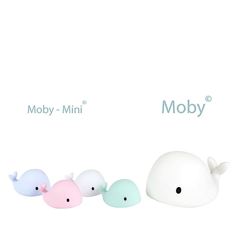 FLOW AMSTERDAM Veilleuse Bébé Rechargeable - Moby La Baleine - Small - Blanc