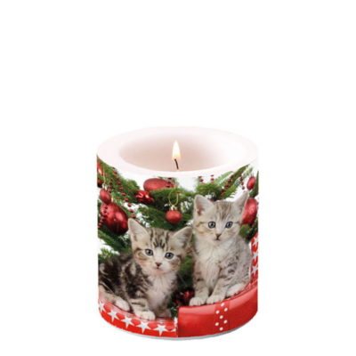 Bougie de Noël - Petit format - Christmas Kitten - Ambiente