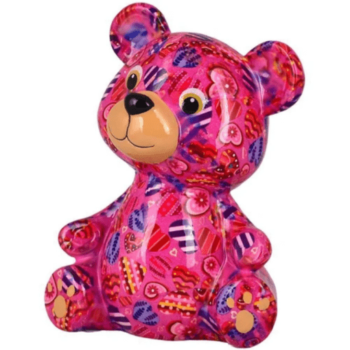 Tirelire - Toto l'ours - Rose coeur - Taille M - Pomme Pidou