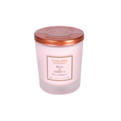 Bougie Parfumée 180gr - Rose et hibiscus - Duos parfumés - Collines de Provence