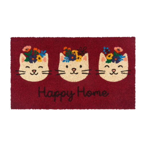 Paillasson COCO PVC - 3 chats happy home - Derrière la porte