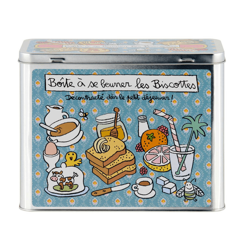 Conservation des aliments Faye Boite à beurre blanche et bleu