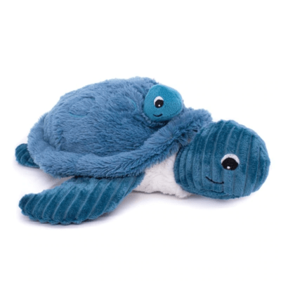 La peluche Ptipotos Sauvenou la tortue maman bébé - Bleu - Les Déglingos