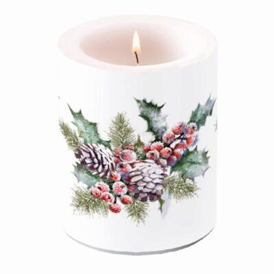 Bougie grand format - Holly and Berries - Ambiente Europe B.V