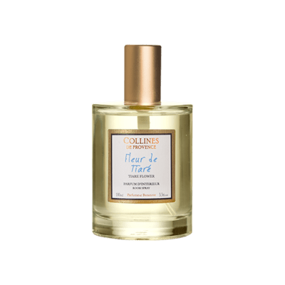 Parfum d'intérieur 100ml senteur Fleurs de tiaré, de Collines de Provence - Gamme Fleurs blanches