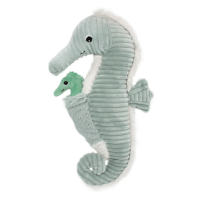 La peluche papa-bébé - Papadou l'hippocampe - Menthe - Les Déglingos
