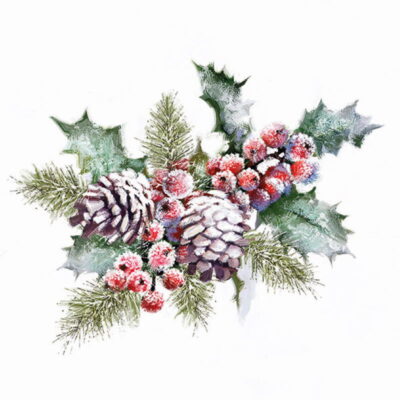 Serviettes papier - Holly and berries - Ambiente