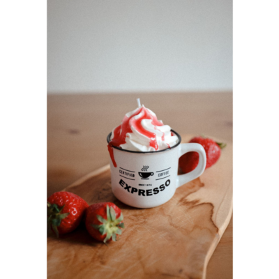 Bougie - Cocooning - 160 gr - Fraise - Tasse Blanche - Provence Chic
