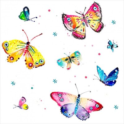 Carte double - Papillons - Louise Mulgrew - FLORA07 - Phénicia