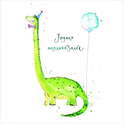 Carte double - Dinosaure - Joyeux anniversaire - Louise Mulgrew - FF115 - Phénicia