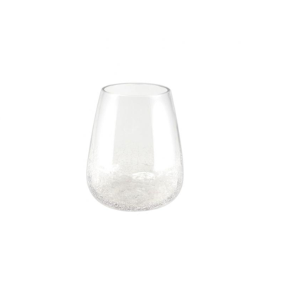 Vase - Infinity - Verre craquelé - Diamètre 15 x Hauteur 17.5 cm - Faye Import