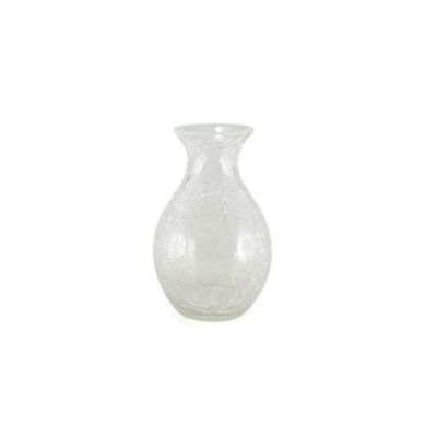 Vase - Infinity - Verre craquelé - Diamètre 13 x Hauteur 20 cm - Faye Import