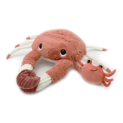La peluche maman-bébé, Cassecou le crabe - Terracotta - Les Déglingos