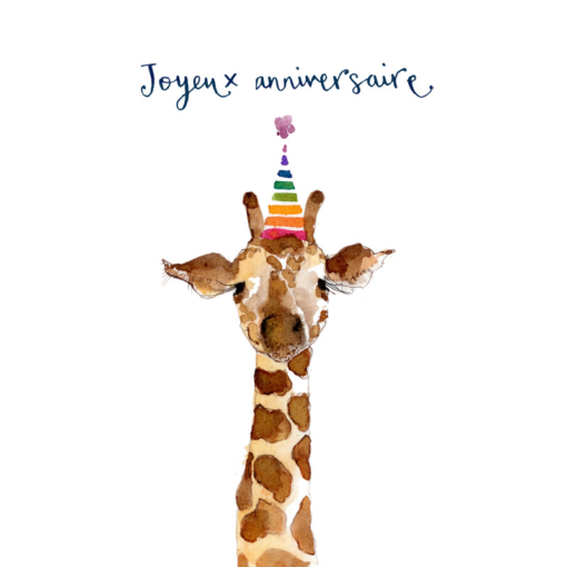 Carte double - Girafe - Joyeux anniversaire - Louise Mulgrew - FF 04 SP - Phénicia