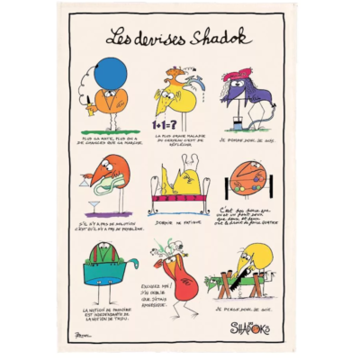Torchon - Shadoks - Les devises - Ecru - 48 x 72 - Winkler