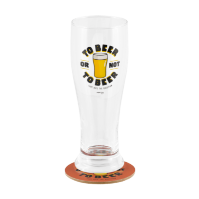 Set d'un verre à bière et son dessous de verre (+ boite) - Modèle BOCK - To beer - Derrière La Porte