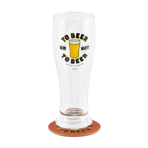 Set d'un verre à bière et son dessous de verre (+ boite) - Modèle BOCK - To beer - Derrière La Porte