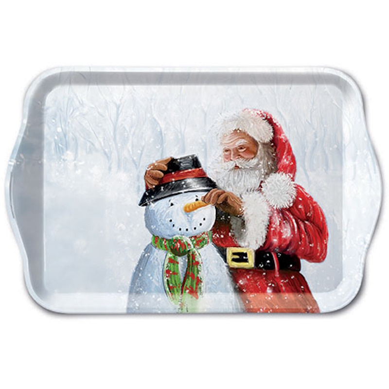 Plateau de Noël - 13 x 21 cm - Santa and snowman - Ambiente Europe B.V