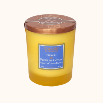 bougie parfumée 180gr duos parfumés néroli et fleur de coton collines de provence