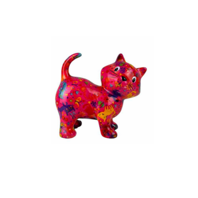Tirelire - Kiki le chat - Taille Standard 16 x 8,5 x 14,5 cm - Rose - Pomme Pidou