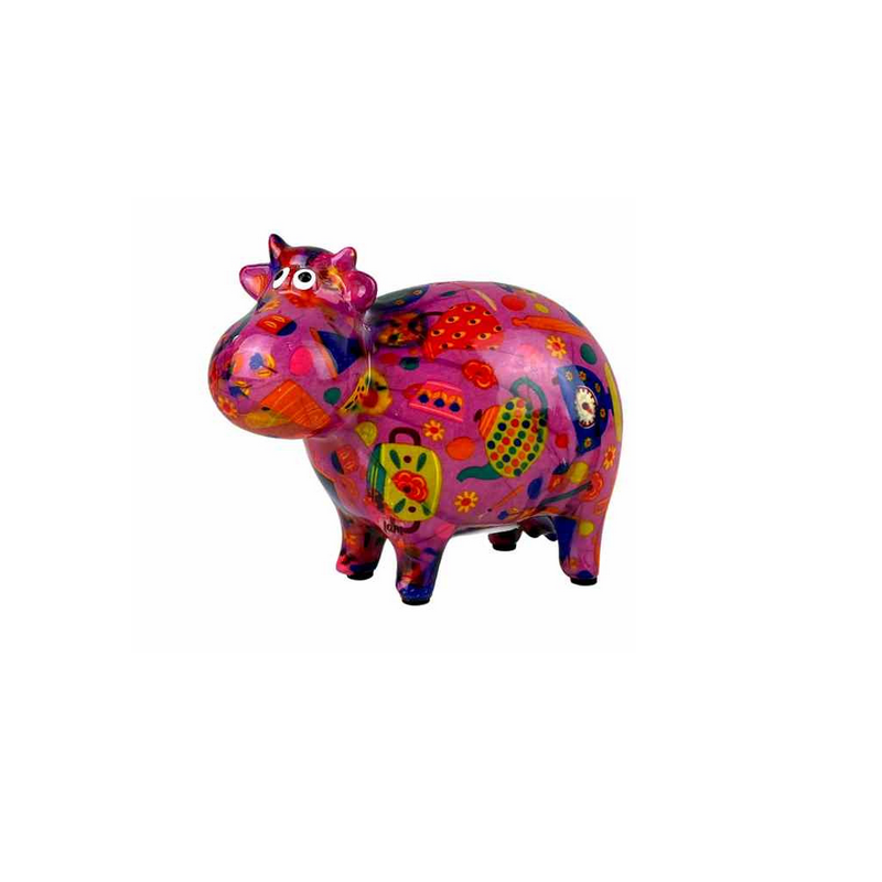 Tirelire - Bella La vache - Taille Standard 12.5 x 16 x 9.5 cm - Rose - Pomme Pidou