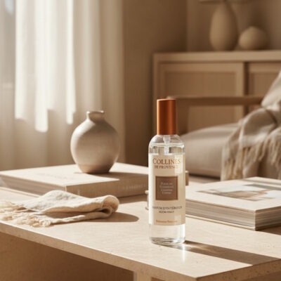Parfum d'intérieur 100ml, senteur Fleur de cachemire, de Collines de Provence - Gamme Les naturelles