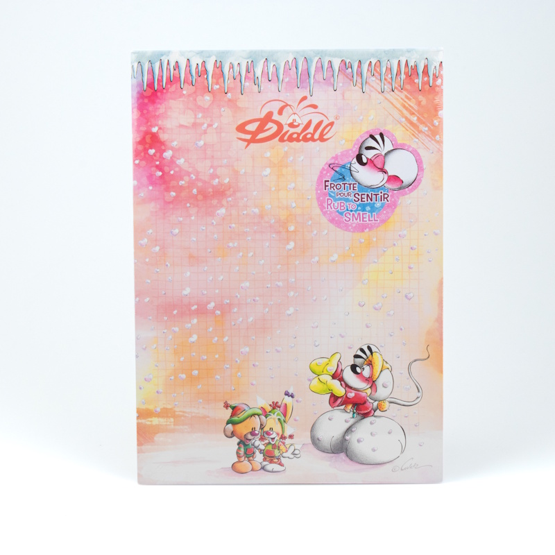 Diddl - Bloc notes parfumé - Format A4 - Senteur Orange douce - Diddl et ses amis - Collection Hiver