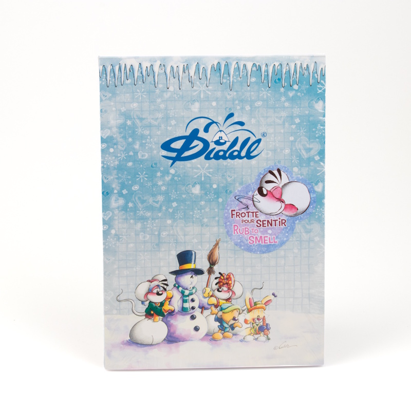 Diddl - Bloc notes parfumé - Format A5 - Senteur Lait - Diddl et ses amis - Collection Hiver